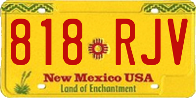 NM license plate 818RJV