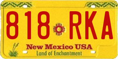 NM license plate 818RKA