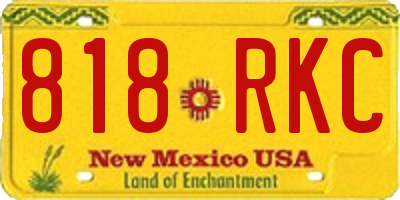 NM license plate 818RKC
