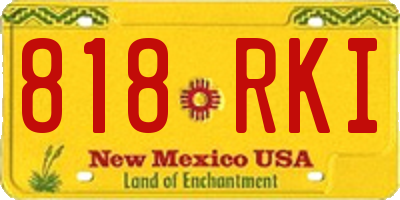 NM license plate 818RKI