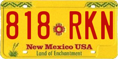 NM license plate 818RKN