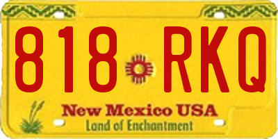 NM license plate 818RKQ