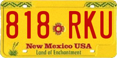 NM license plate 818RKU