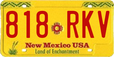 NM license plate 818RKV
