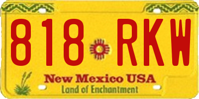NM license plate 818RKW