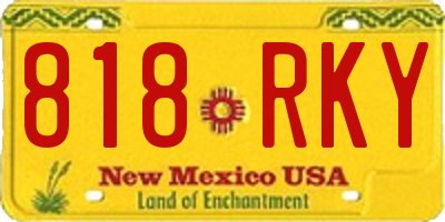 NM license plate 818RKY