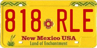 NM license plate 818RLE