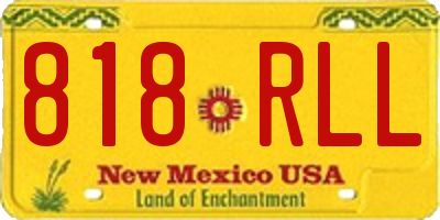 NM license plate 818RLL