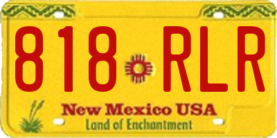 NM license plate 818RLR