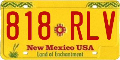 NM license plate 818RLV