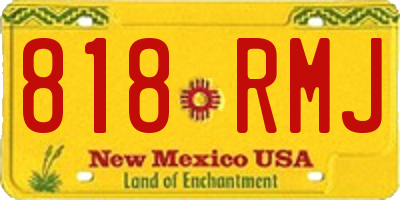 NM license plate 818RMJ
