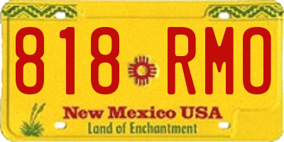 NM license plate 818RMO