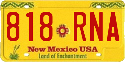 NM license plate 818RNA
