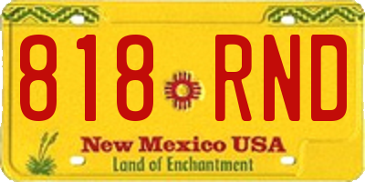 NM license plate 818RND