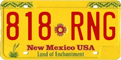 NM license plate 818RNG