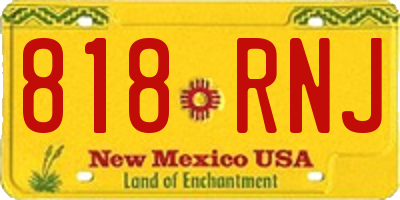 NM license plate 818RNJ