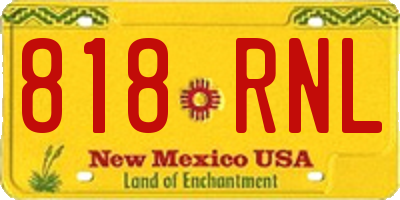 NM license plate 818RNL
