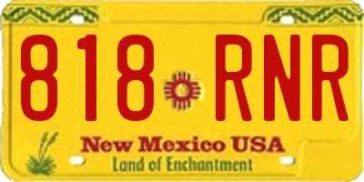 NM license plate 818RNR