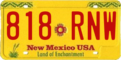 NM license plate 818RNW