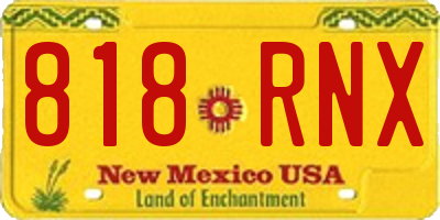 NM license plate 818RNX