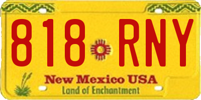NM license plate 818RNY