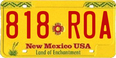NM license plate 818ROA