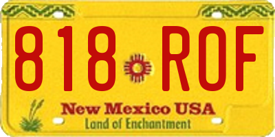 NM license plate 818ROF