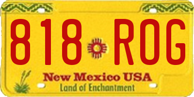 NM license plate 818ROG