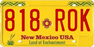 NM license plate 818ROK