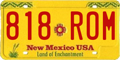 NM license plate 818ROM