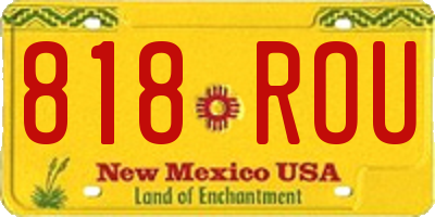 NM license plate 818ROU