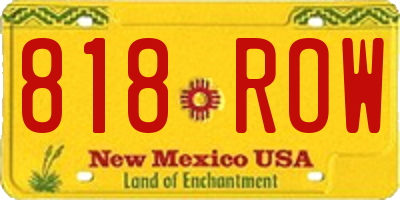 NM license plate 818ROW