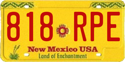NM license plate 818RPE