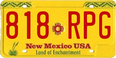NM license plate 818RPG