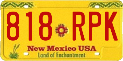 NM license plate 818RPK