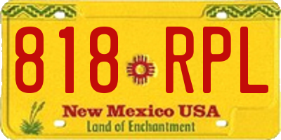 NM license plate 818RPL