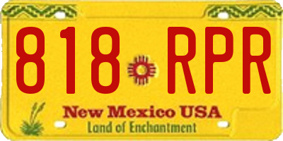 NM license plate 818RPR