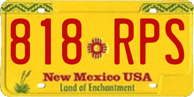 NM license plate 818RPS