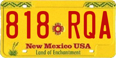 NM license plate 818RQA