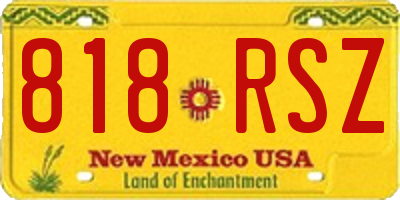NM license plate 818RSZ