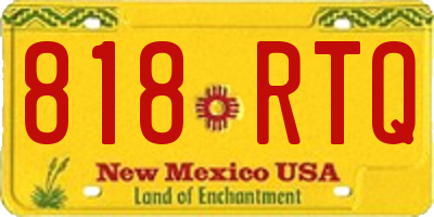 NM license plate 818RTQ