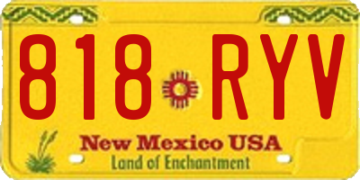 NM license plate 818RYV