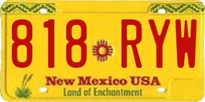 NM license plate 818RYW