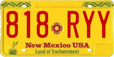 NM license plate 818RYY
