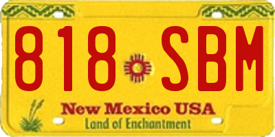 NM license plate 818SBM