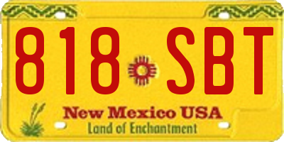 NM license plate 818SBT