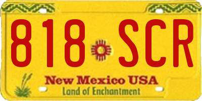 NM license plate 818SCR