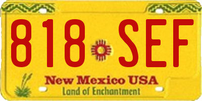 NM license plate 818SEF
