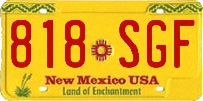 NM license plate 818SGF