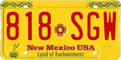 NM license plate 818SGW